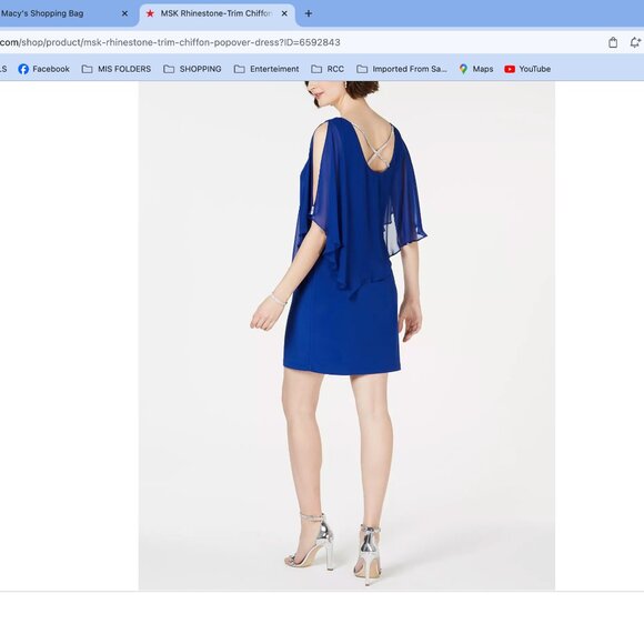 MSK Rhinestone-Trim Chiffon Popover Dress - Picture 2 of 6